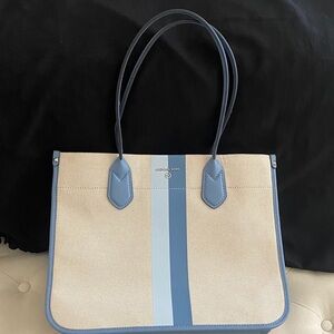 Michael Kors Beige and Light Blue Tote